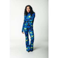 Colourful Rebel Moved flower peached extra flare pants
