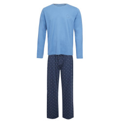 Phil & Co Lange heren winter pyjama set katoen print op de broek