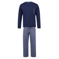 Phil & Co Lange heren winter pyjama set katoen patroon op de broek