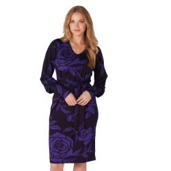 JANSEN AMSTERDAM Vbf501 jersey print dress jet w23 000975 black/purple