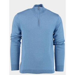 Bos Bright Blue Pullover half zip art-302/8148-sky blue