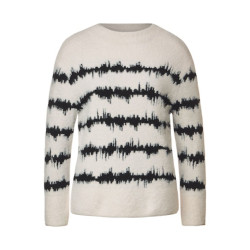 Street One a302599 striped feather yarn sweater