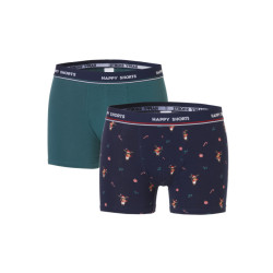 Happy Shorts Kerst boxershorts 2-pack heren cool rudolph