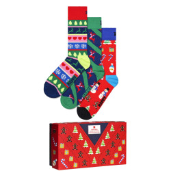 Happy Socks Dames heren sokken sweater giftbox kerstsokken 3-pack
