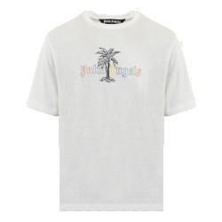 Palm Angels Heren linen collar t-shirt