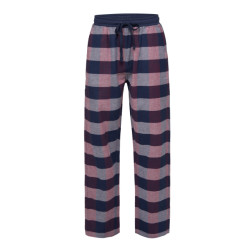 Phil & Co Heren pyjamabroek lang geruit flanel blauw/rood