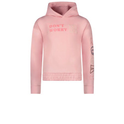 B.Nosy Meisjes hoodie met geborduurd b.lucky coral blush