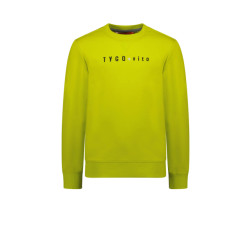 TYGO & vito Jongens sweater met geborduurd logo lemon