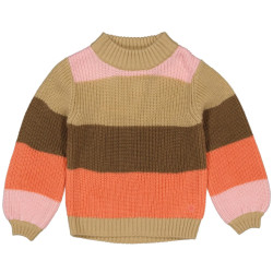 Quapi Meisjes sweater amelie aop coral fushion stripe