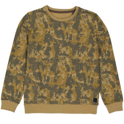 Levv Jongens sweater ries aop grunge sand stone