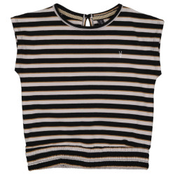 Levv Meisjes t-shirt veerle aop grey charcoal stripe