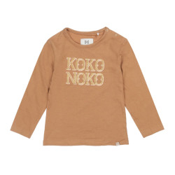 Koko Noko Meisjes shirt met logo print camel