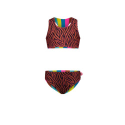 Just Beach Meisjes reversible bikini caramel zebra
