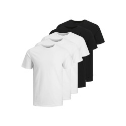 Jack & Jones Basic heren t-shirt jjeorganic wit/zwart 5-pack