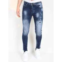 Mario Morato Paint splatter jeans slim fit met gaten mm116
