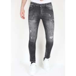 Mario Morato Slim fit street fashion cotton jeans met scheuren mm110