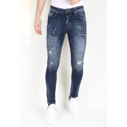 Mario Morato Slim fit jeans met verfspatten mm115