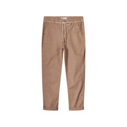 Summum 4s2566-11907 724 tapered pants brisk stretch cotton twill desert