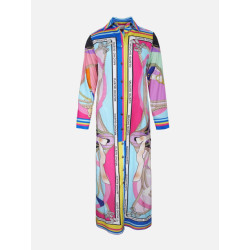 Mucho Gusto Dress francis bay pink and blue with chains