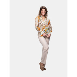 Mucho Gusto Blouse liege orange paisley and snake