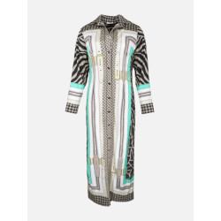 Mucho Gusto Dress francis bay beige zebra with belt details