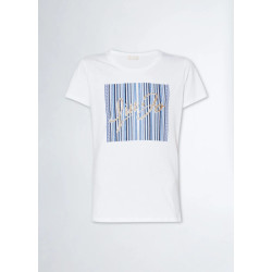 Liu Jo T-shirt stripe blue gold