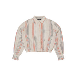 Quapi Meiden blouse kaori aop taupe stripe