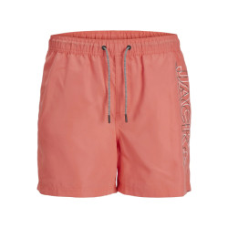 Jack & Jones Heren zwemshorts jpstfiji double logo effen hot coral