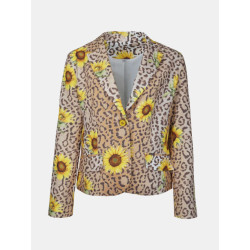 Mucho Gusto Blazer lesbos luipaardprint met zonnebloemen