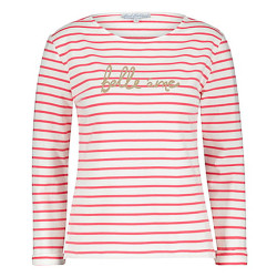 Red Button Top srb4165 terry stripe coral