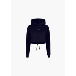 Black Donkey Daily crop hoodie i black/white