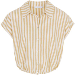 By-Bar Amsterdam Bieke linen stripe blouse ochre