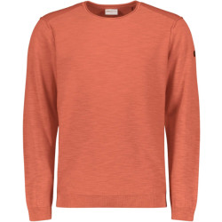 No Excess Trui ronde hals garment dyed melon