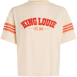 King Louie Boxy tee cream red velvet printed