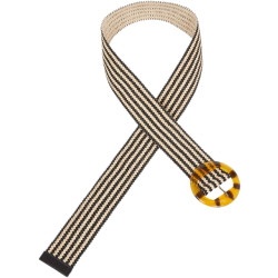 King Louie Striped belt black& off white