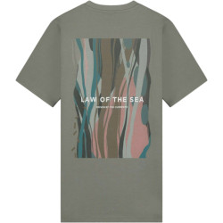 Law of the sea T-shirt met rug print kelp shadow green