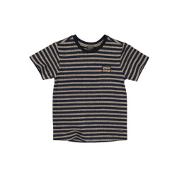 Quapi Jongens t-shirt bent aop blue stripe