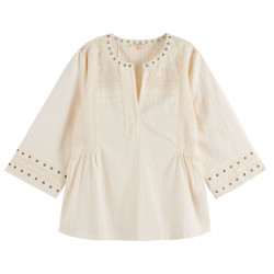 Scotch & Soda Top with eyelet details soft ice