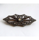 Christian Antieke zilver op goud broche met roosdiamant