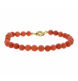 Christian Bloedkoraal armband met gouden slot
