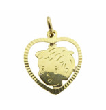 Christian Gouden jongens hoofd hanger