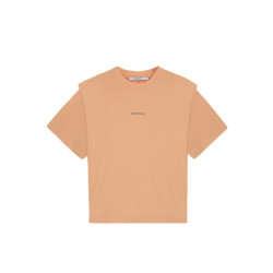 Homage to Denim Oranje t-shirt met schouderdetails en logo homage
