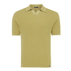 Tresanti Cosmo | pique v-neck polo with contrast line | olive