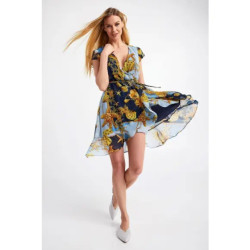 Twin-set Georgette jurk met print muticoour