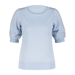 Red Button Top srb4232 sweet fine knit blue/silver