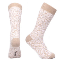 Tresanti Cori | socks with fern pattern | taupe