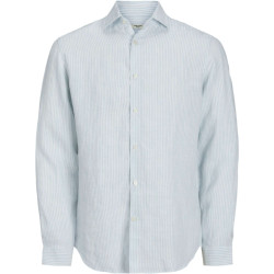 Jack & Jones Jprblaparker linen stripe shirt l/s ln skyway/comf