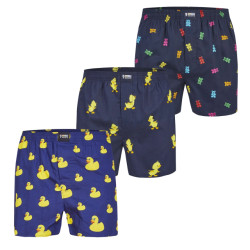 Happy Shorts Wijde boxershorts heren met print 3-pack