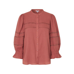 MbyM Roze blouse met ruches en opengewerkte details dai -