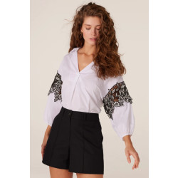 Jansen Amsterdam Cotton voile blouse nilou cv777 white